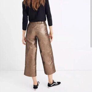 Madewell Emmett Wide-Leg Crop Pants in Metallic